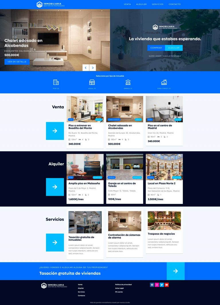 Diseño web para inmobiliarias - Portal